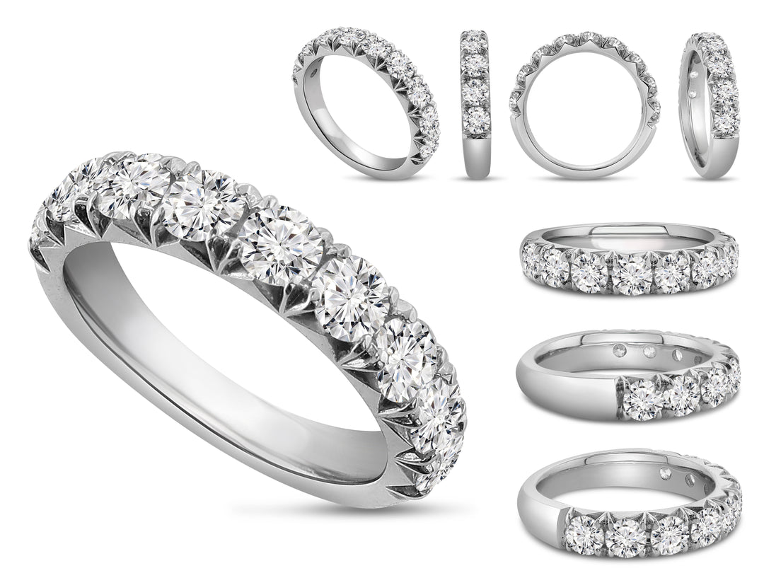 Platinum Prong Set 1.70ctw Round Diamond Wedding Band