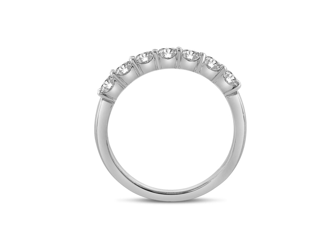 Platinum Shared Prong 1.00ctw Oval Diamond Wedding Band