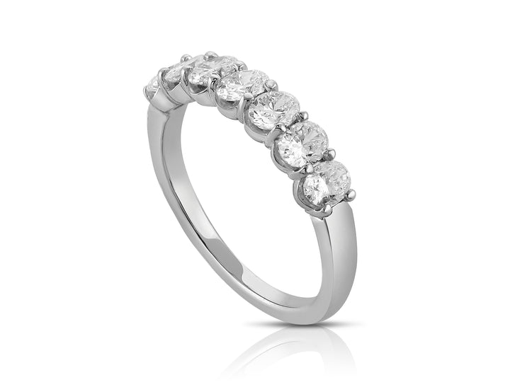 Platinum Shared Prong 1.00ctw Oval Diamond Wedding Band