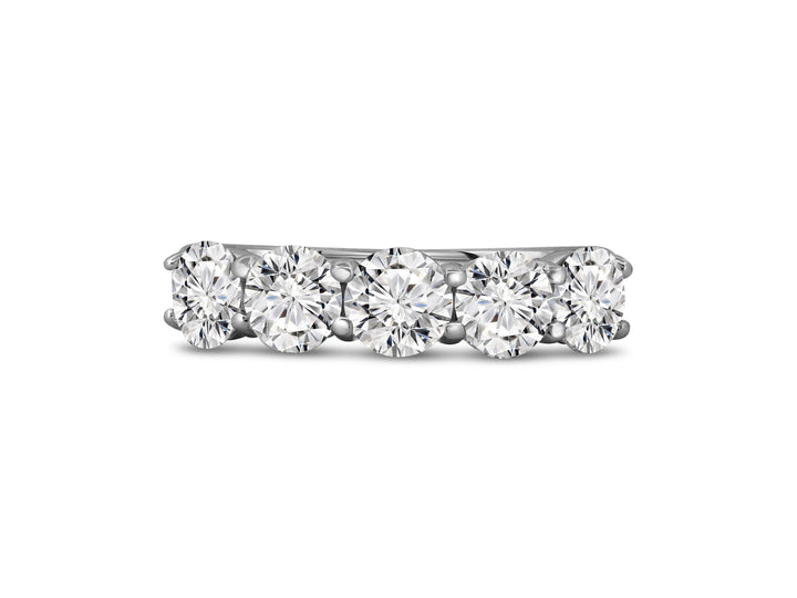 Platinum 5 Stone 1.59ctw Round Diamond Wedding Band