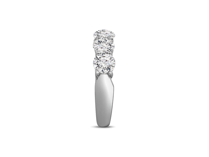Platinum 5 Stone 1.59ctw Round Diamond Wedding Band