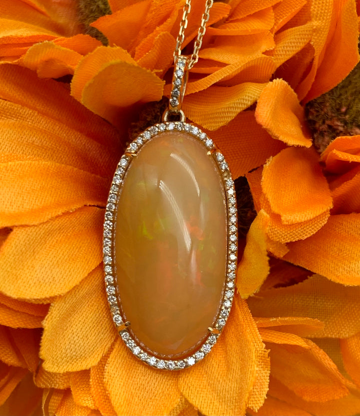 14k Yellow Gold Ethiopian Opal Pendant