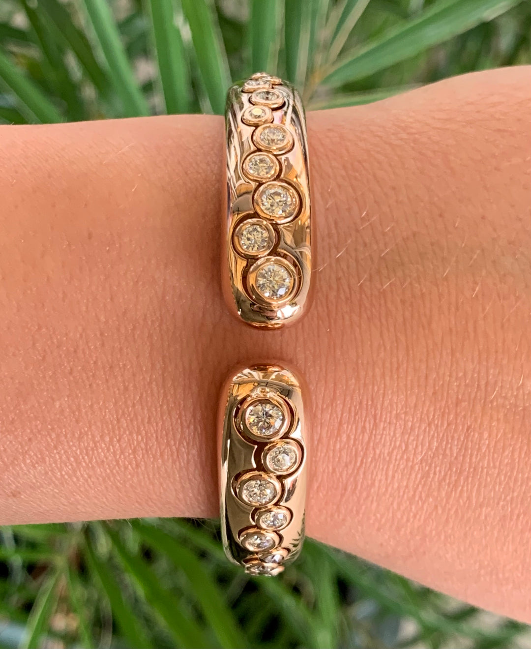 18k Rose Gold Estate Diamonds Designer Bracelet