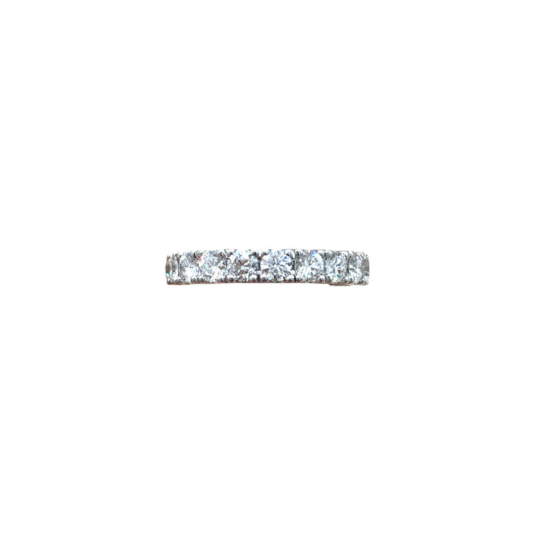 14k White Gold Prong Set 1.42ctw Round Diamond Wedding Band