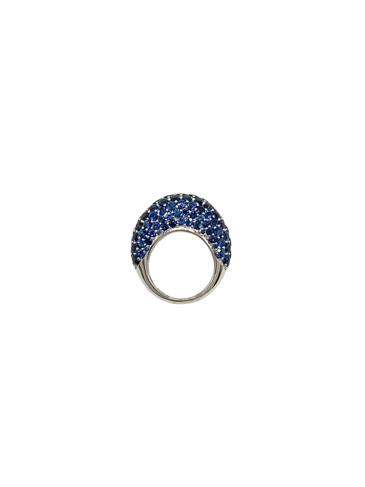 18k White Gold Estate Sapphire Designer Ring