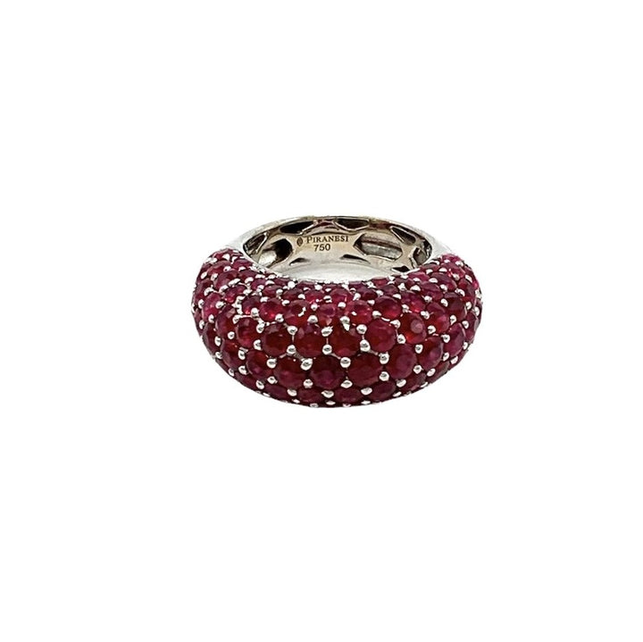 18k White Gold Estate Ruby Designer Ring