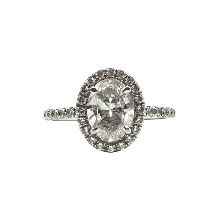 14k White Gold Halo Engagement Ring