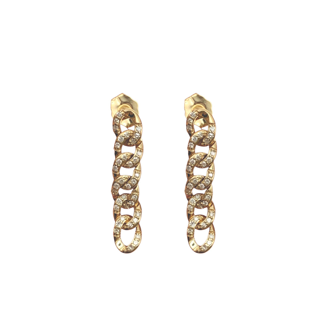 14k Yellow Gold Drop Diamond Earrings 0.25 cttw