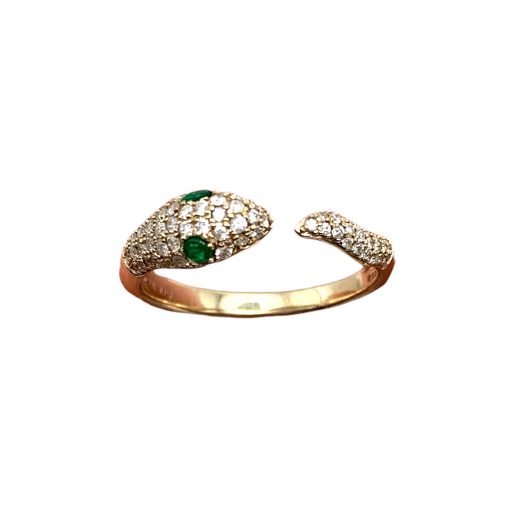 10k Yellow Gold Emeralds Gemstone Ring