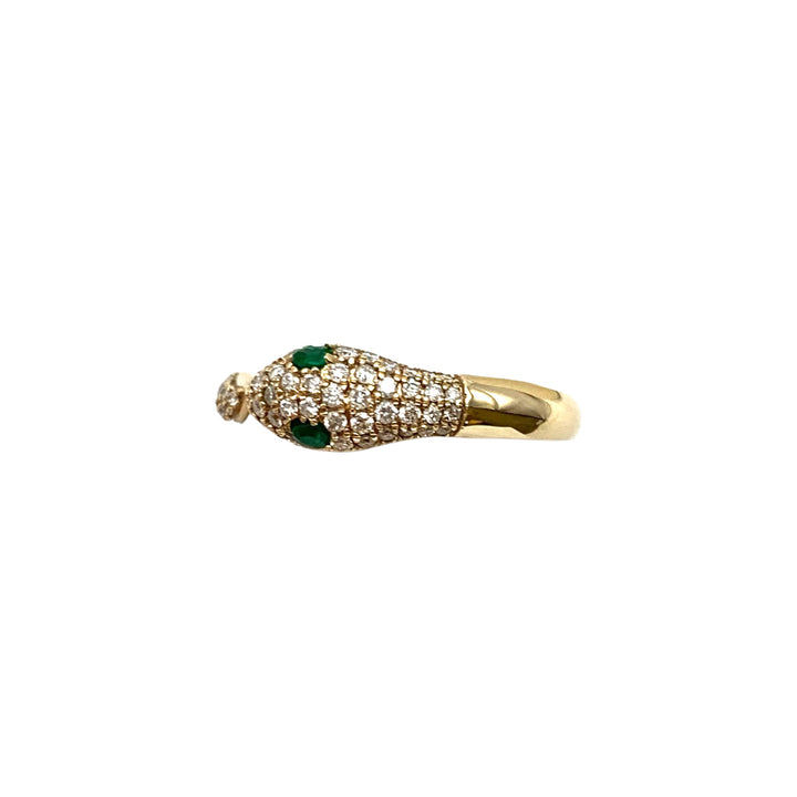 10k Yellow Gold Emeralds Gemstone Ring