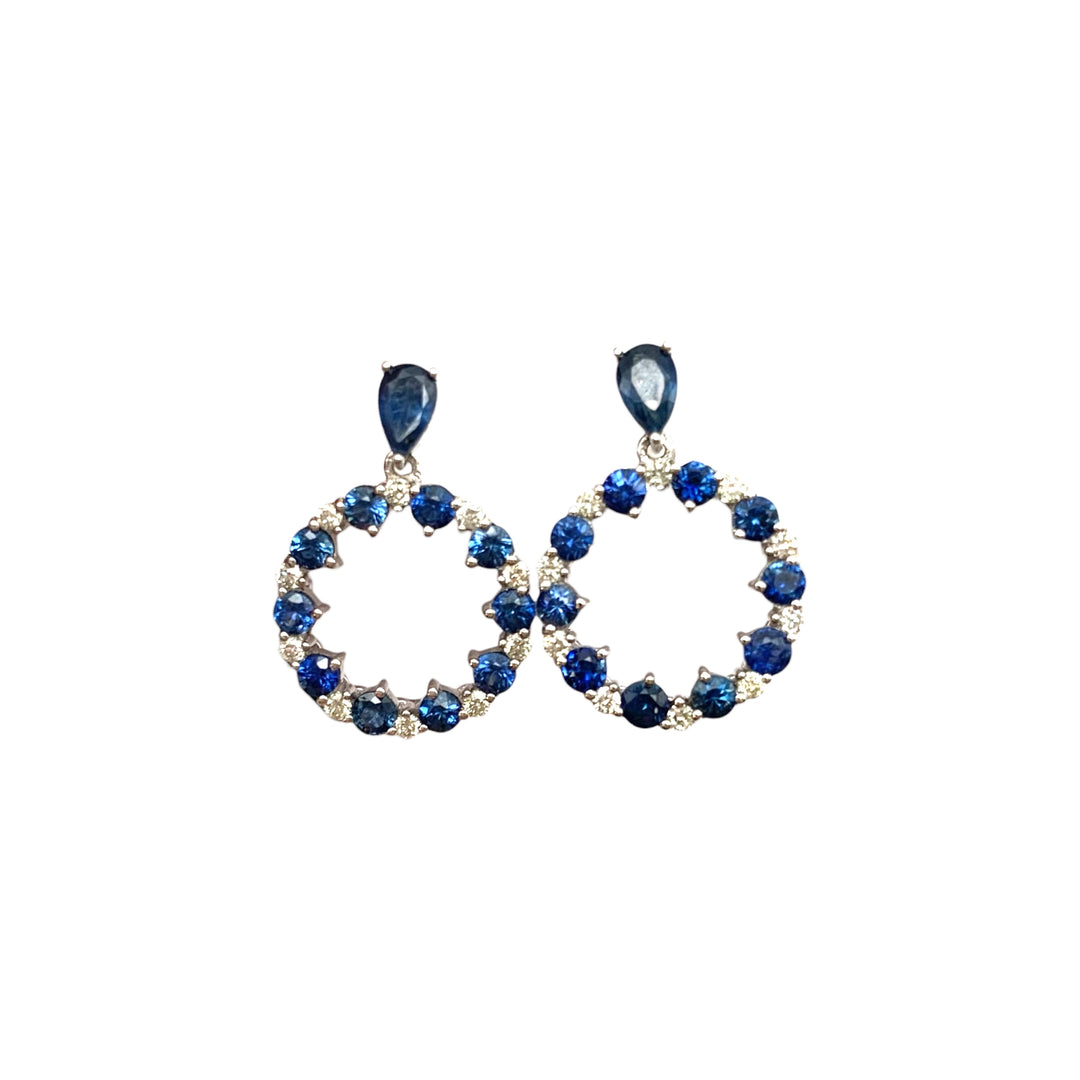 14k Contemporary Sapphire Earrings
