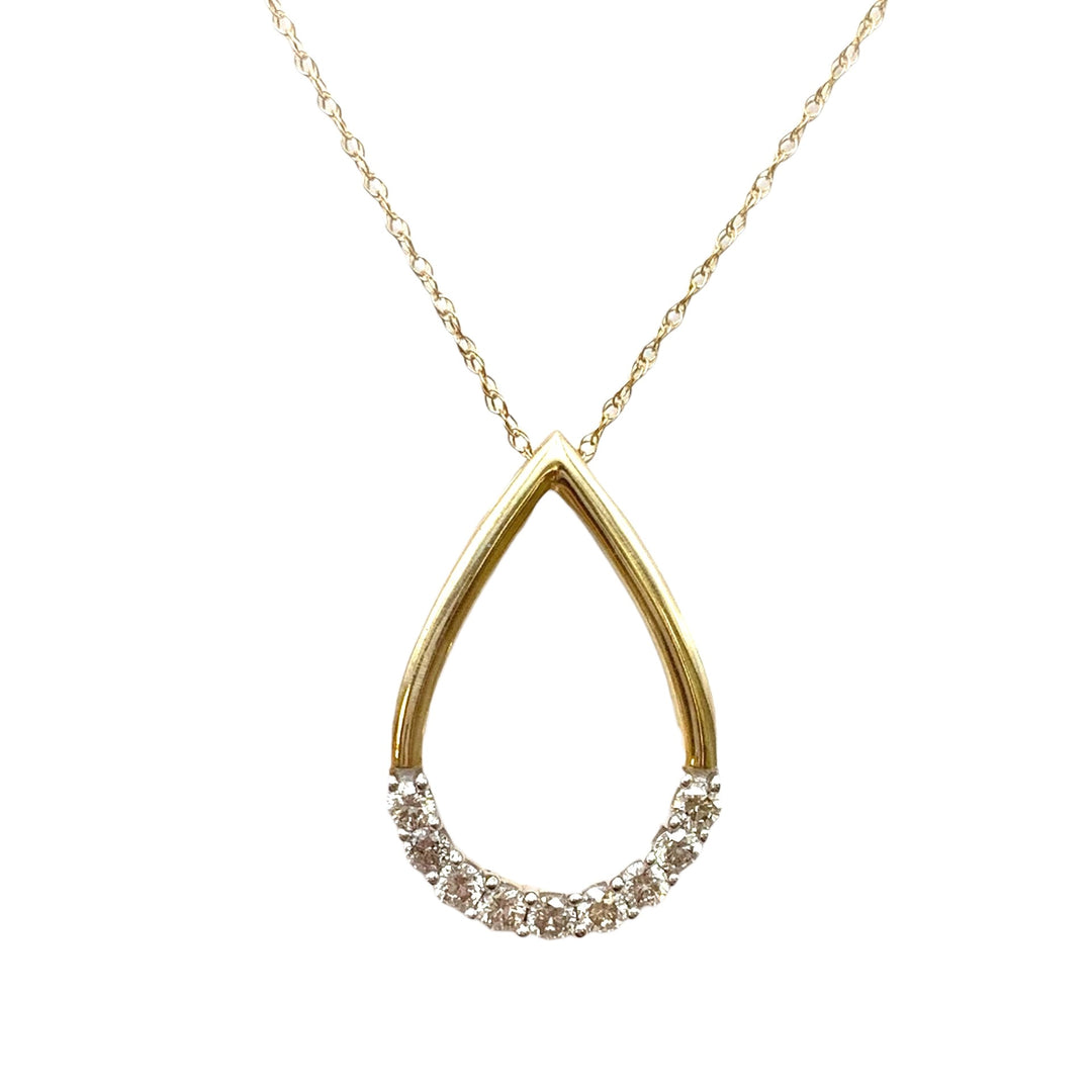 10k Yellow Gold Contemporary Diamond Pendants