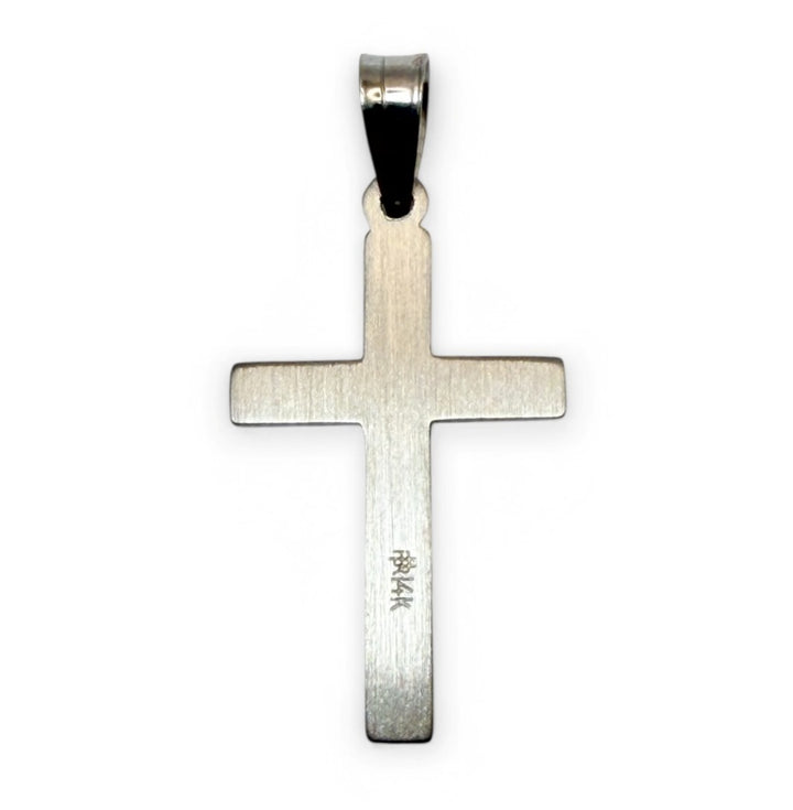 14k White Gold Cross Pendant
