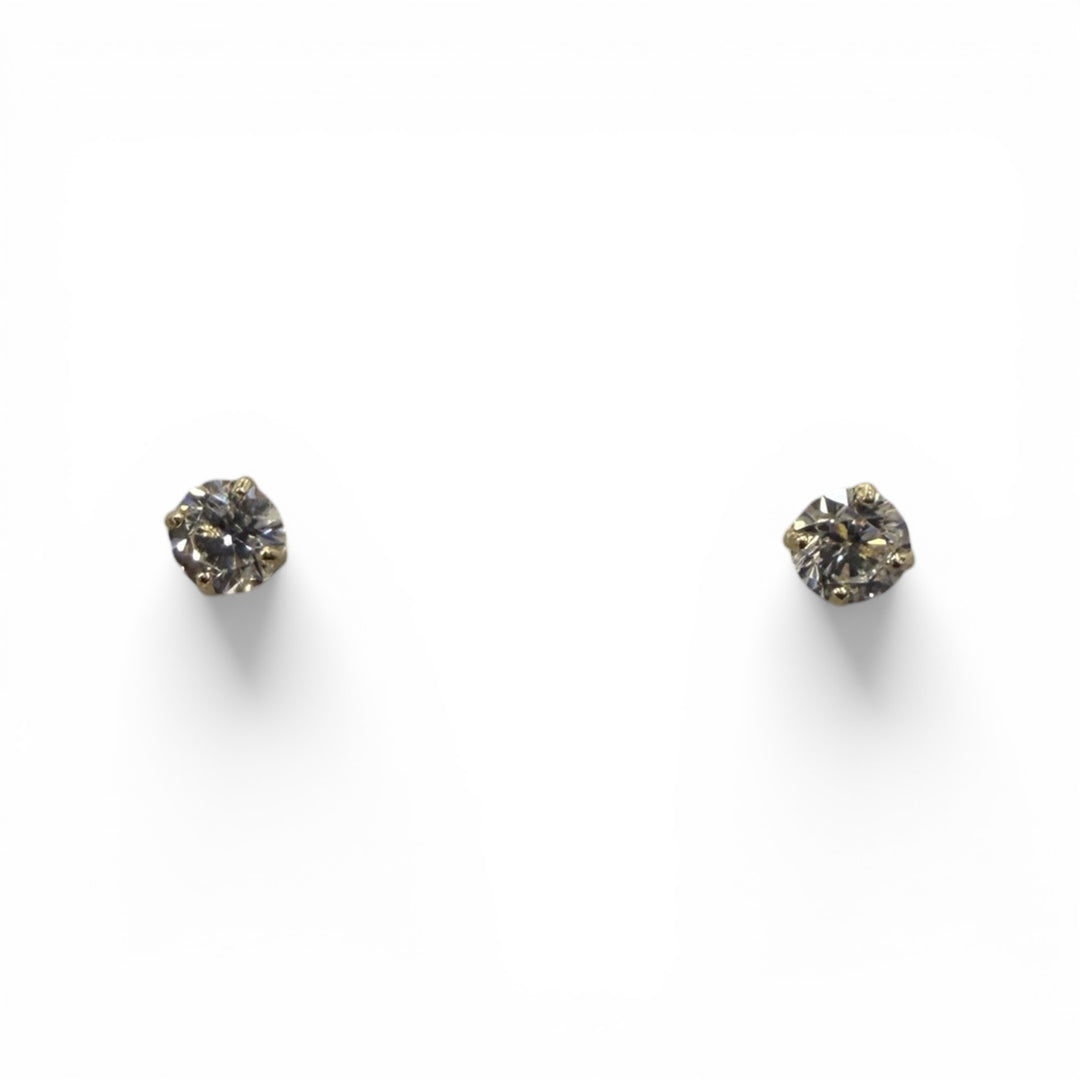 14k Yellow Gold CZ Stud Children&