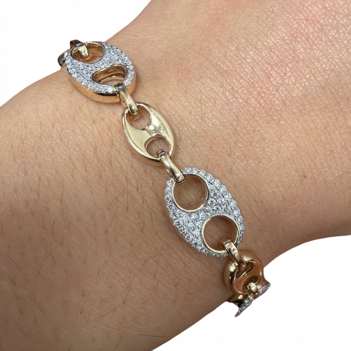 14k Yellow Gold Mariner Diamond Bracelet