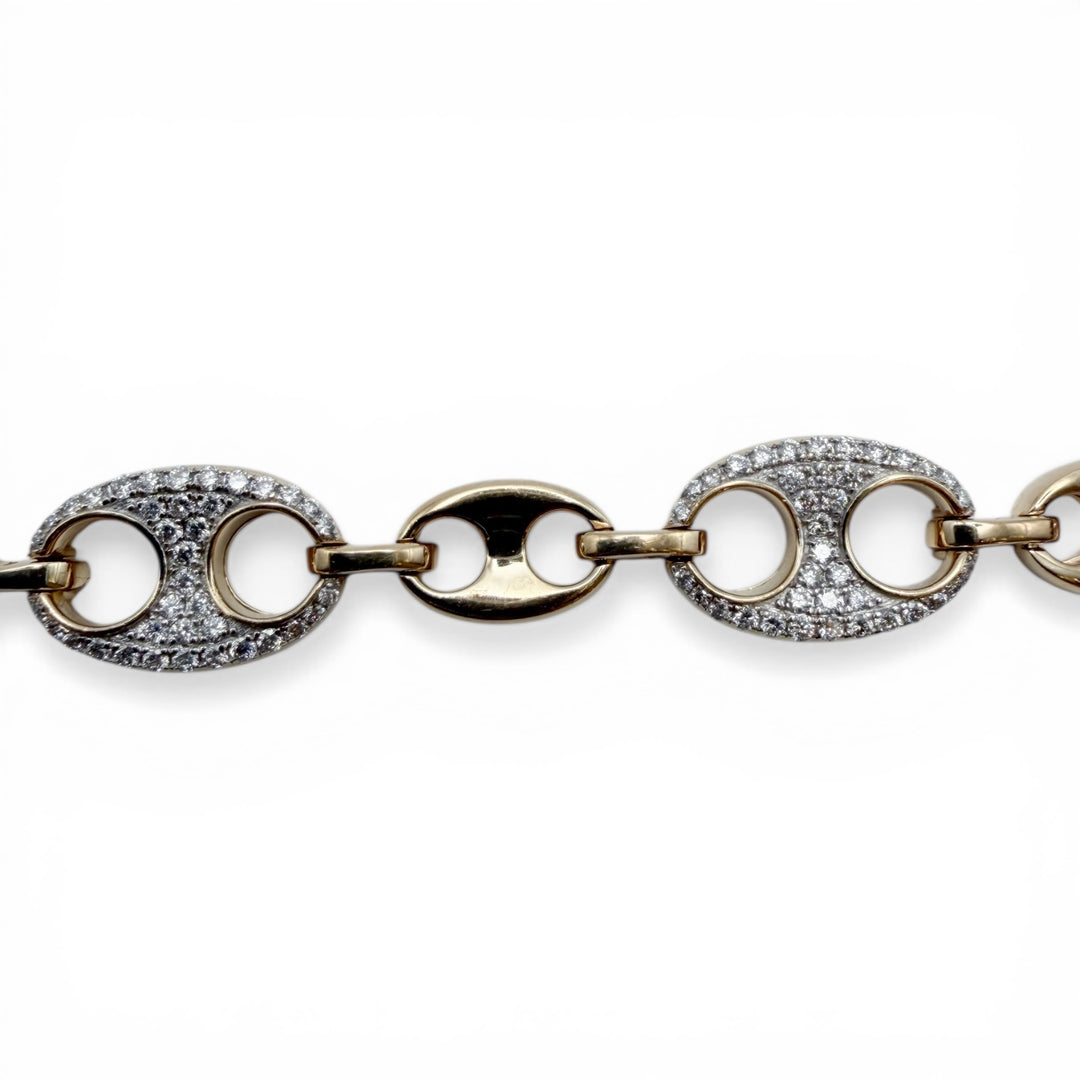 14k Yellow Gold Mariner Diamond Bracelet