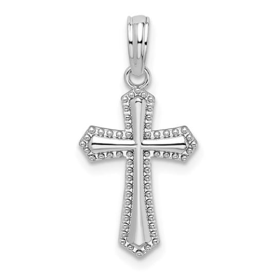 Sterling Silver White Gold Cross Silver Pendant