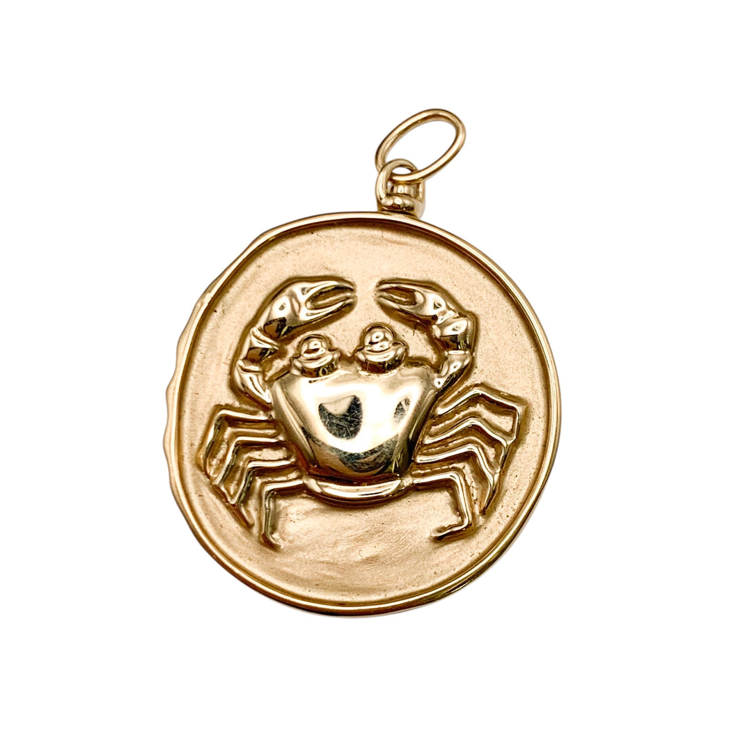 14k Yellow Gold Circle Diamond Pendants