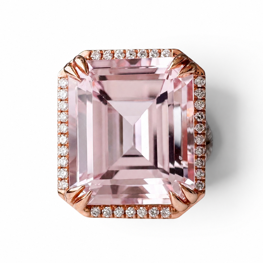 14k Two Tone Kunzite Gemstone Ring