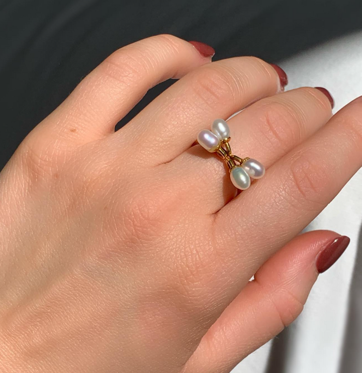 14k Yellow Gold Pearl Estate Ring