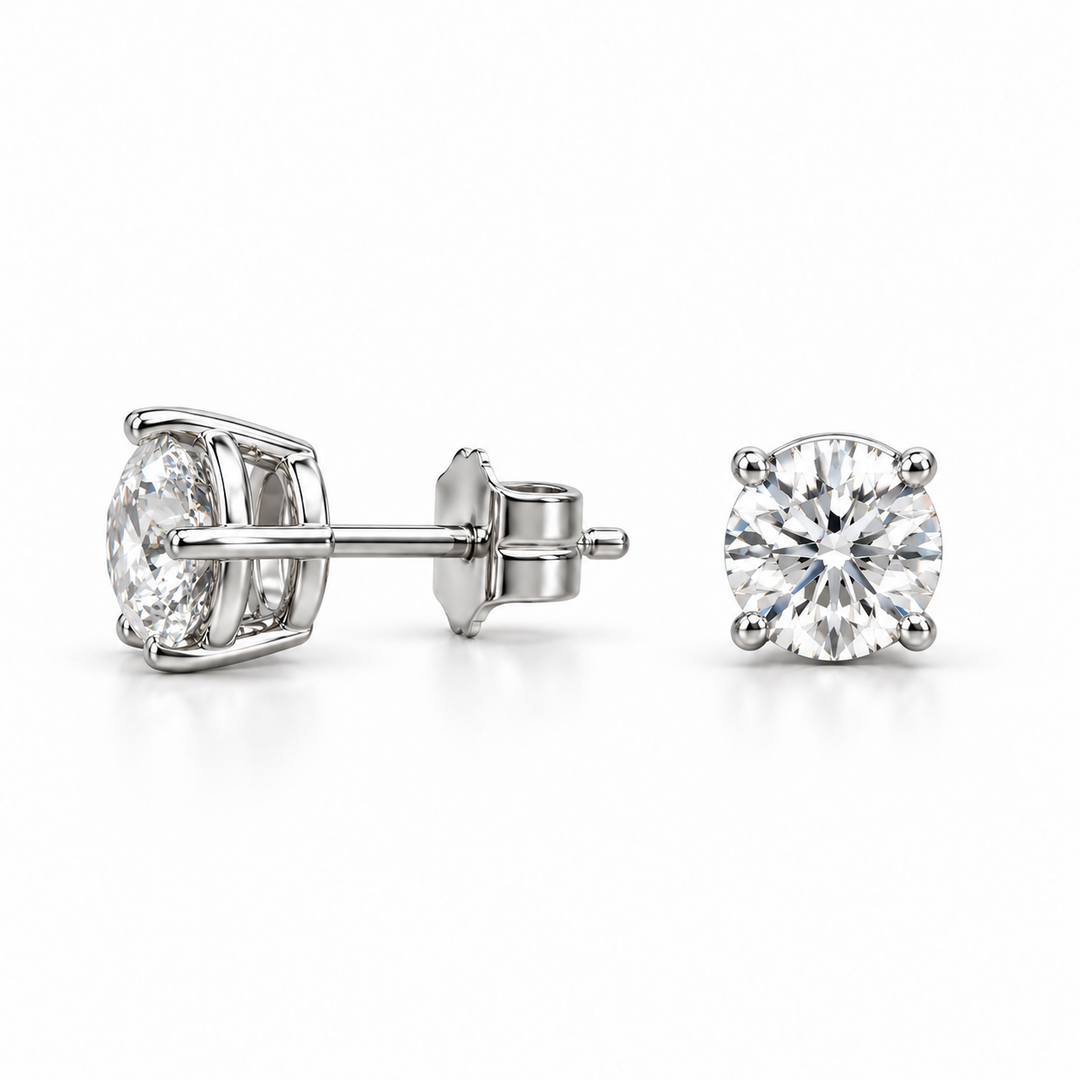 14k White Lab Grown Diamond Studs 0.82 cttw