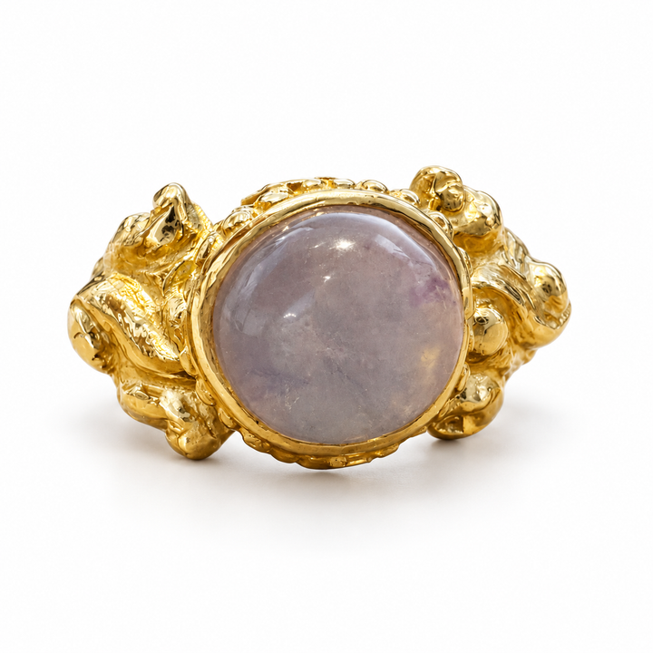 18k Yellow Moon Stone Estate Ring