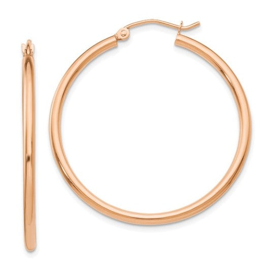 14k Rose Gold Medium Hoop Earrings