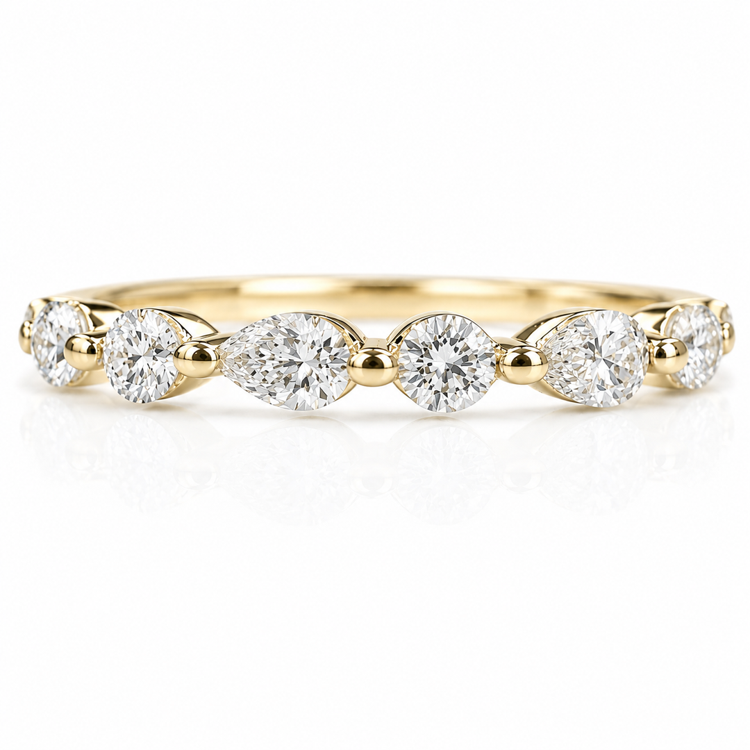 14k Yellow Single Prong 0.40ctw Diamond Wedding Band