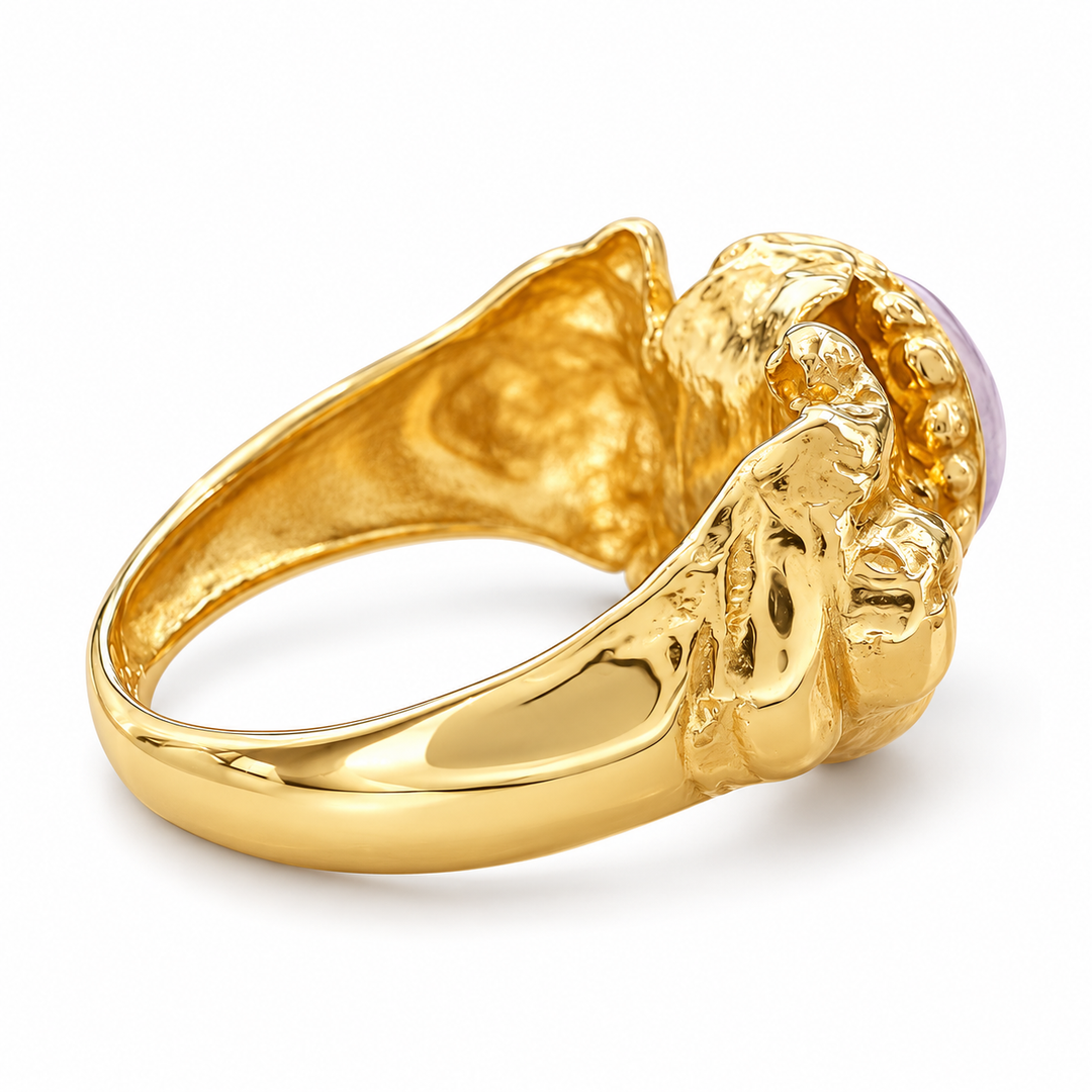 18k Yellow Moon Stone Estate Ring
