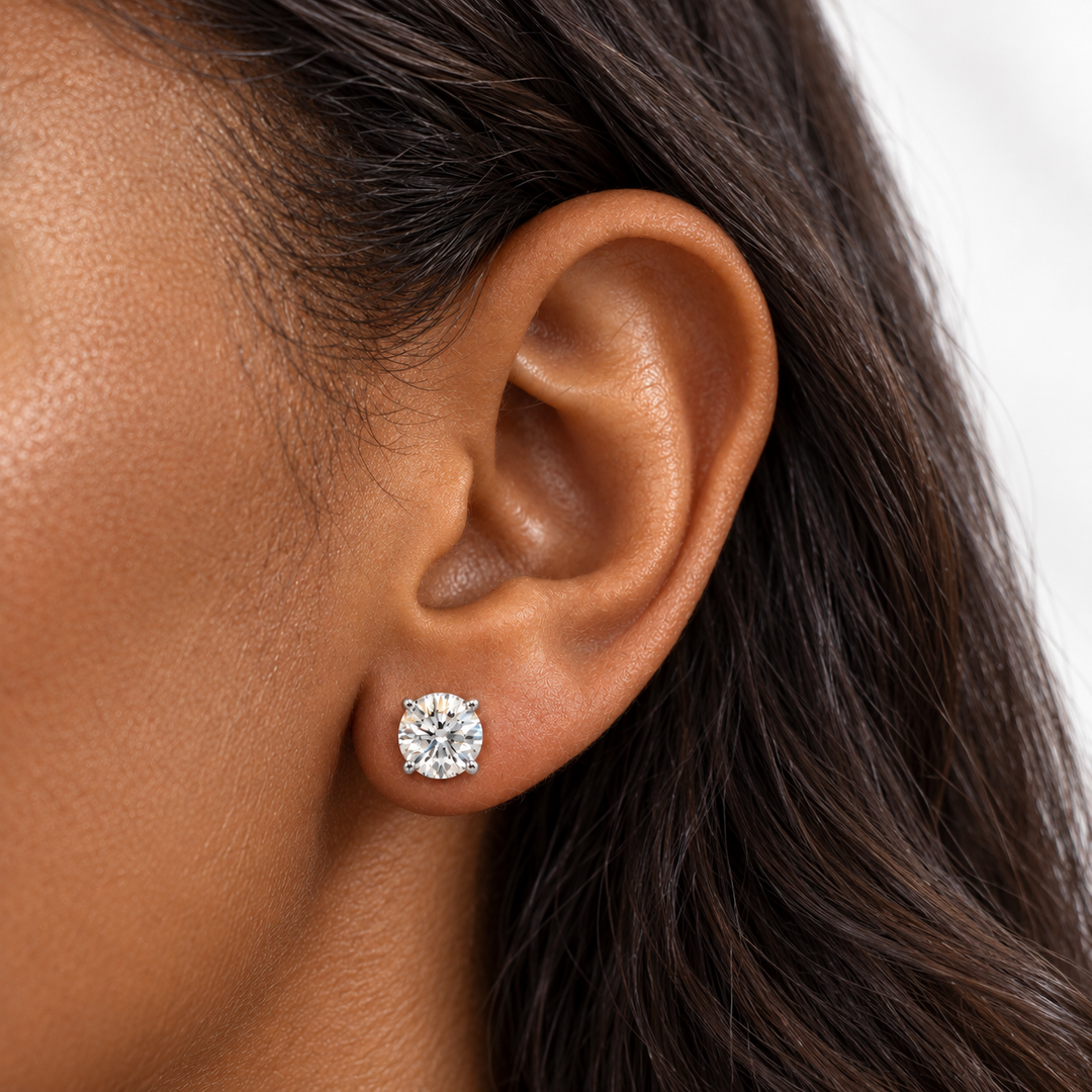 14k White Lab Grown Diamond Earrings 1.46 cttw