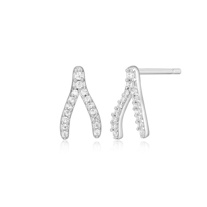 Sterling Silver White Stud Earrings