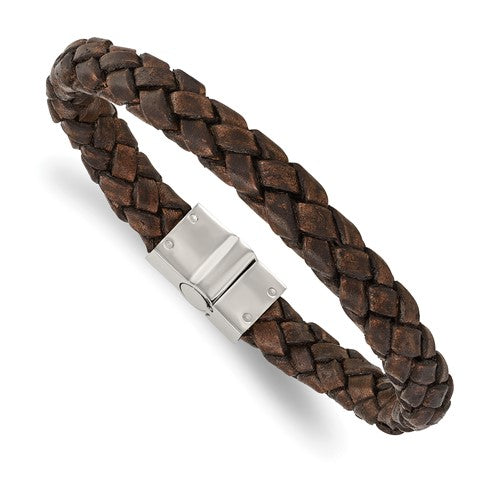 Stainless Steel Leather Bracelet