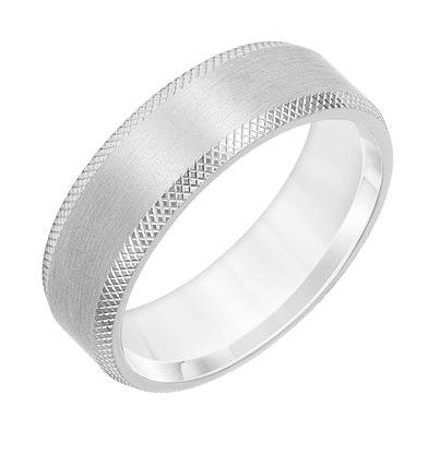 14k White Gold Satin/Polished Wedding Band