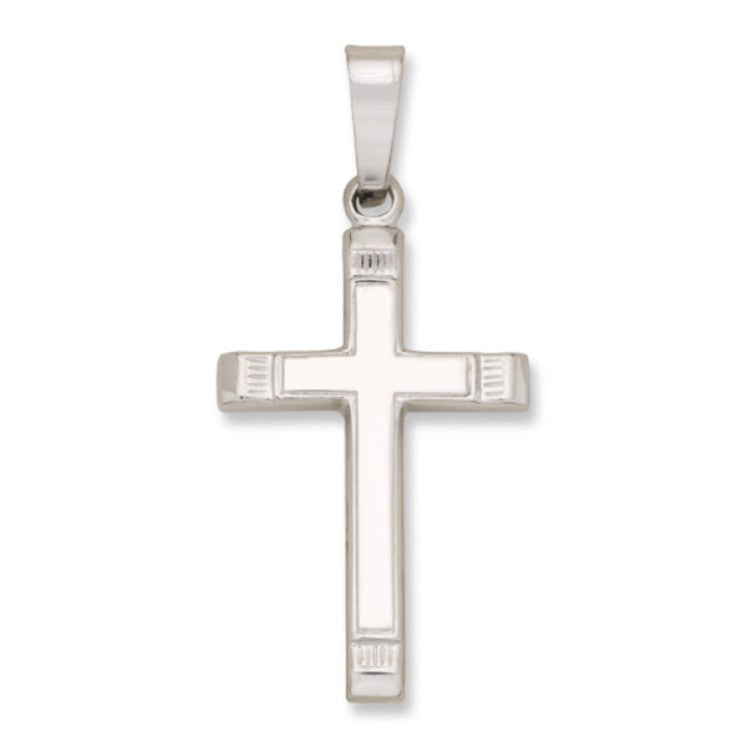 14k White Gold Cross Pendant