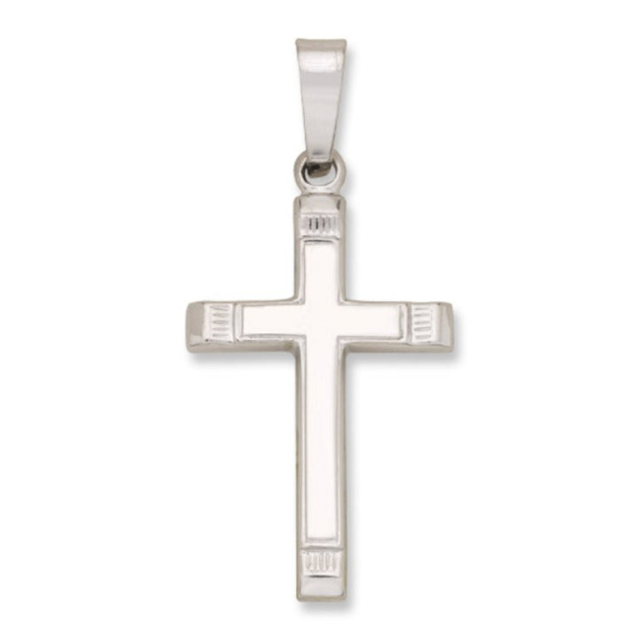 14k White Gold Cross Pendant