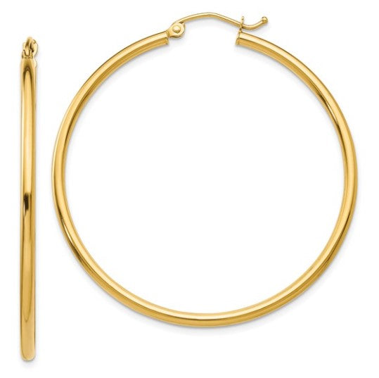 14k Yellow Gold Large Hoop Earrings