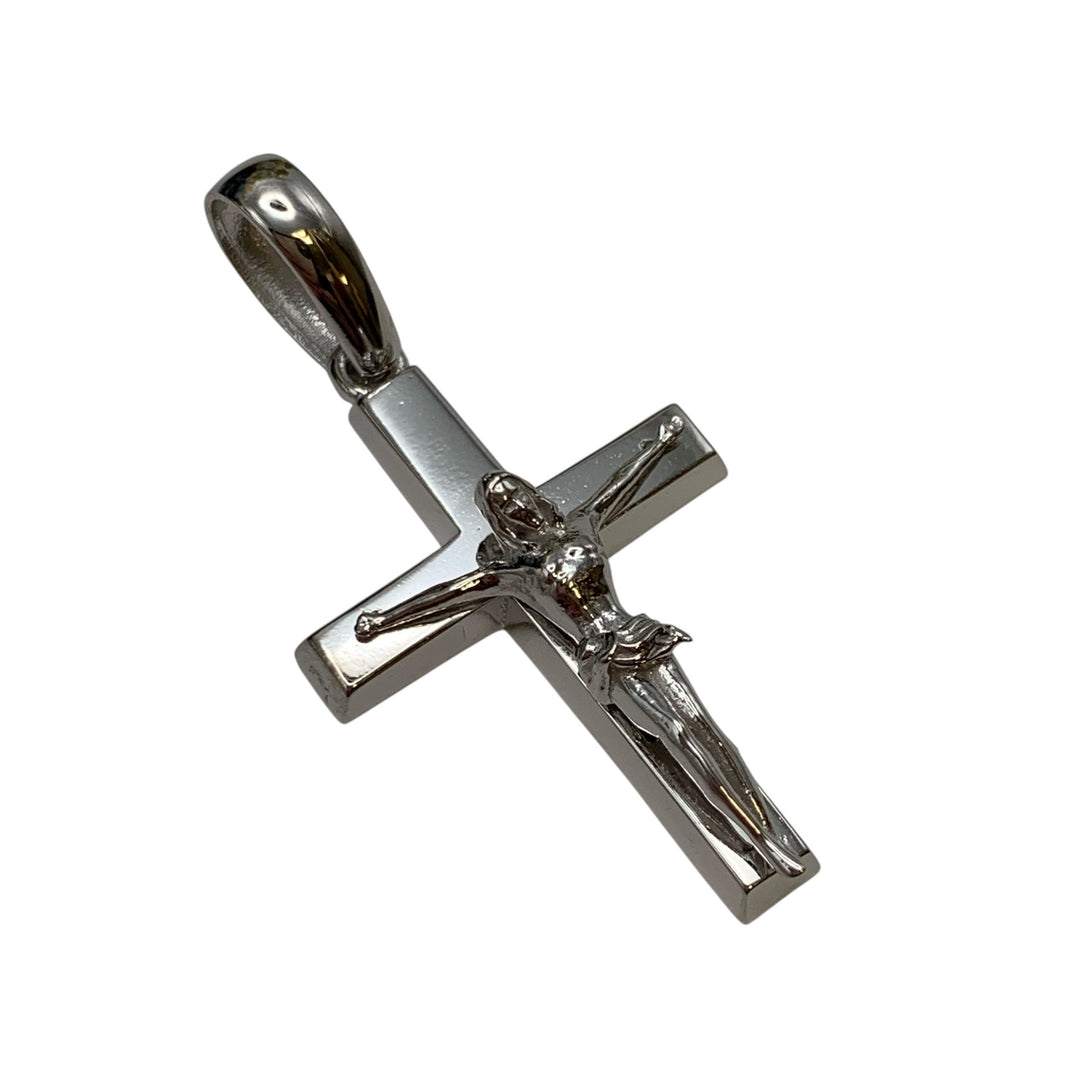 14k White Gold Crucifix Charm