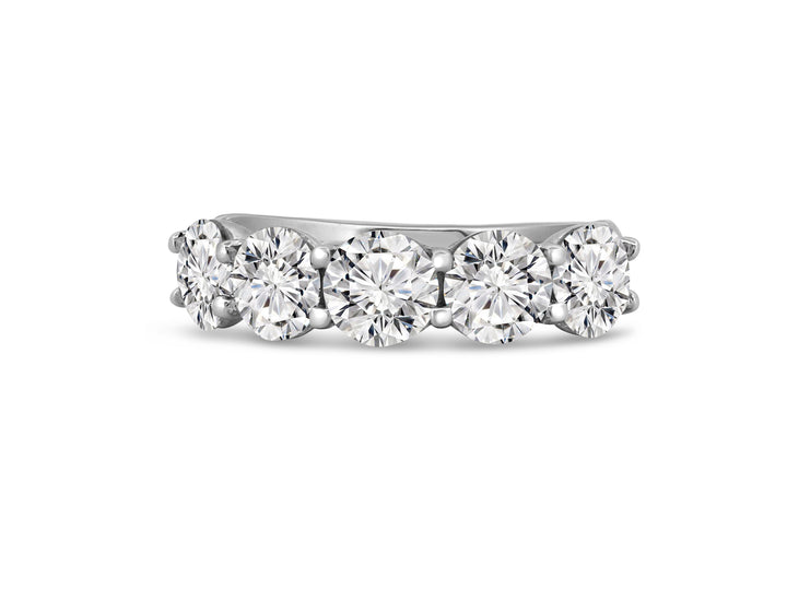 Platinum 5 Stone 2.52ctw Round Diamond Wedding Band