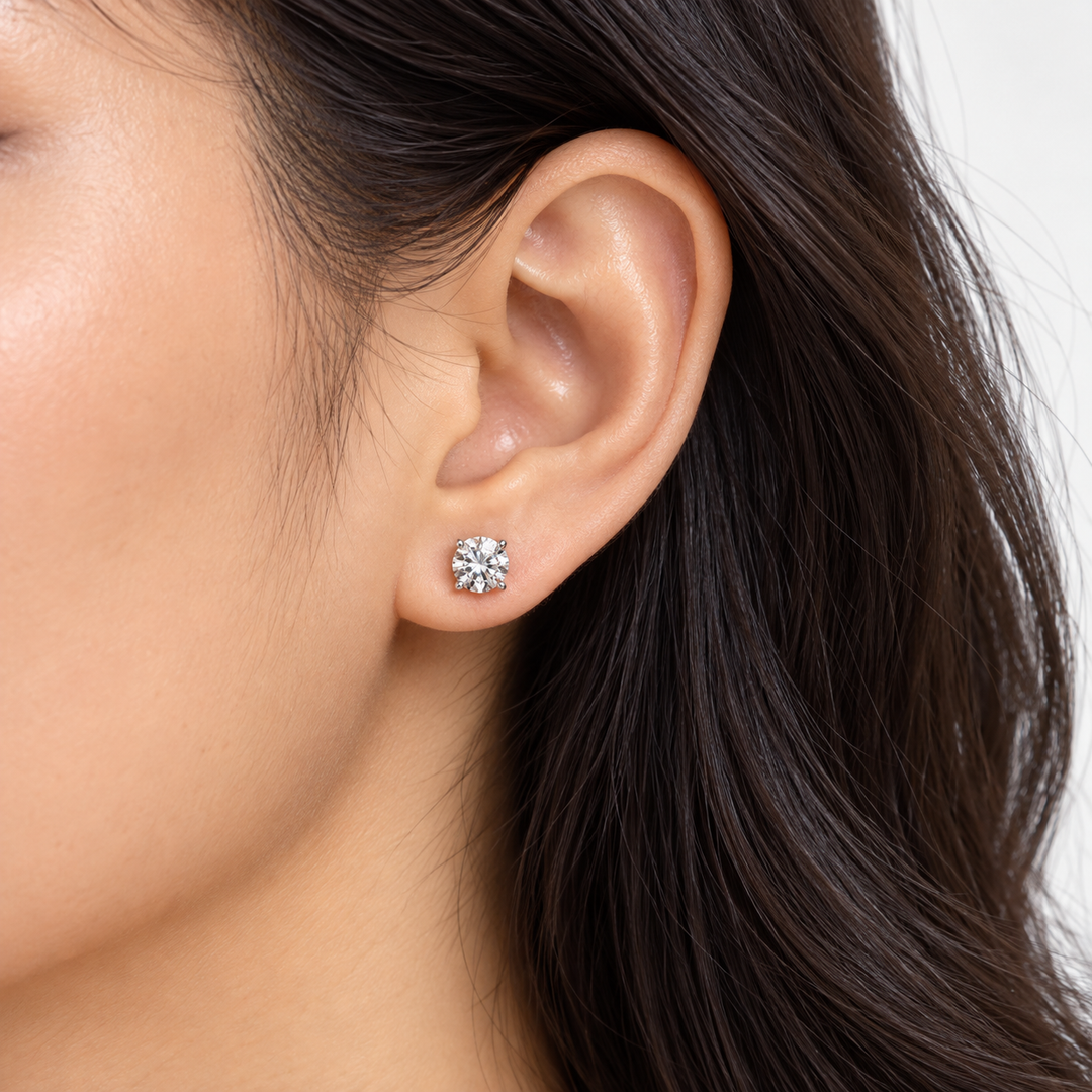 14k White Lab Grown Diamond Studs 0.82 cttw
