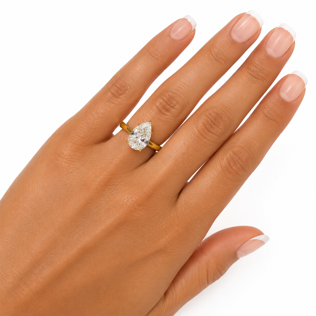 14k Yellow Solitaire Lab Grown Diamond Engagement Ring 3.05 cttw