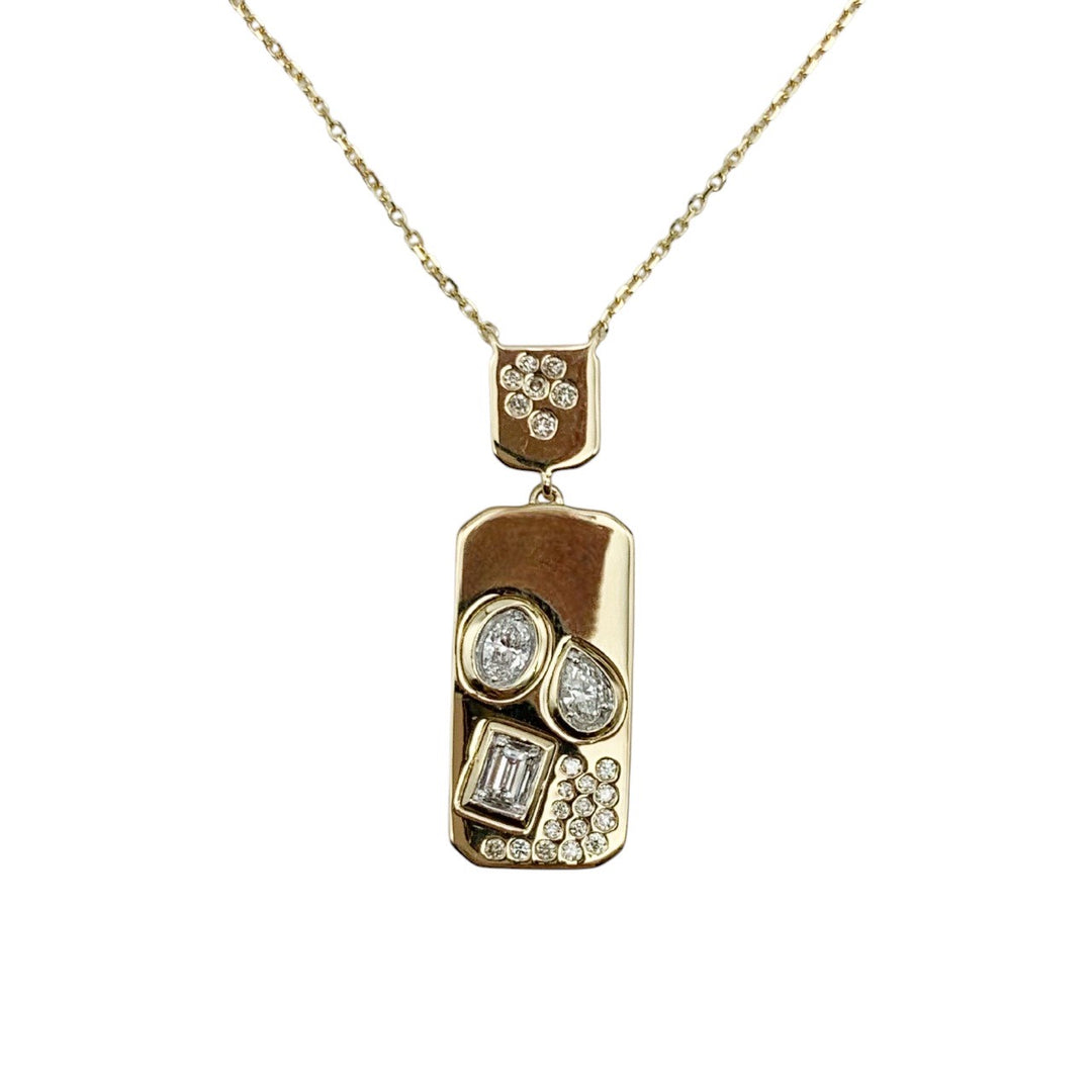 14k Yellow Gold Drop Diamond Pendants