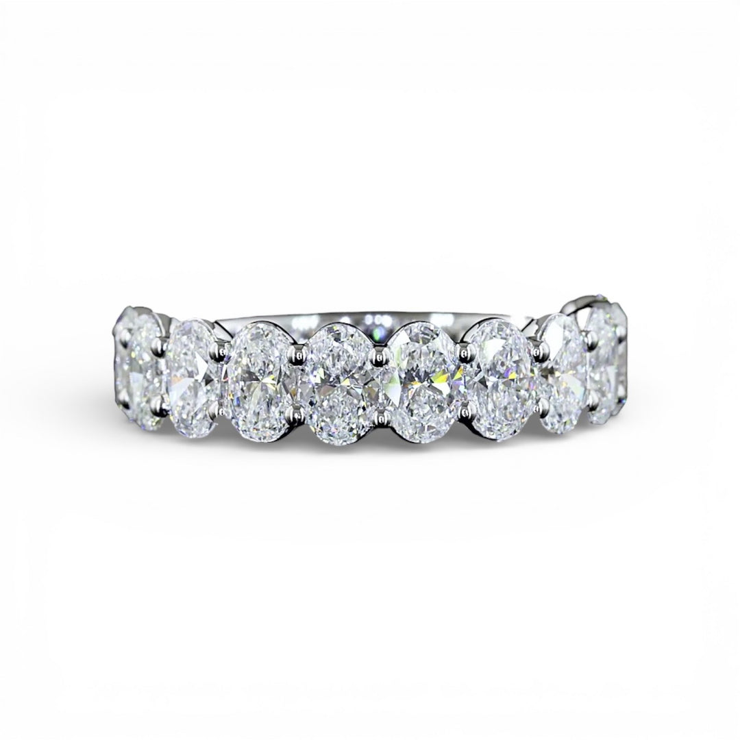 14k White Gold 2.45ctw Oval Lab Grown Diamond Band