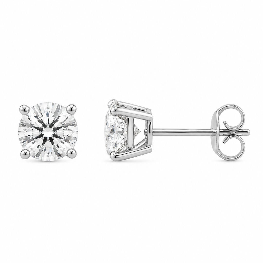 14k White Lab Grown Diamond Earrings 1.51 cttw
