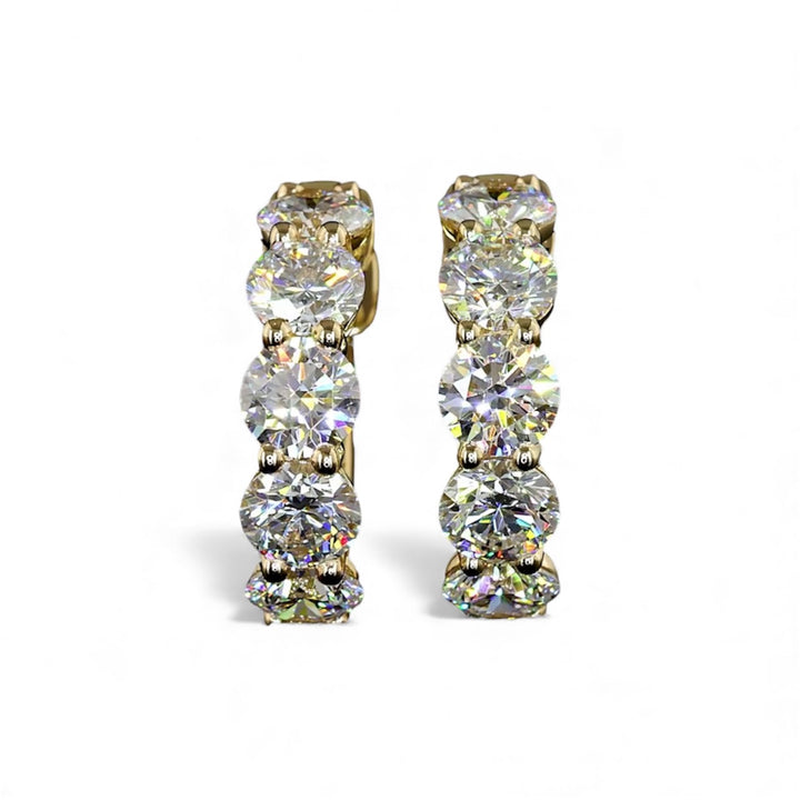 14k Yellow Gold Lab Grown Diamond Earrings 1.97 cttw