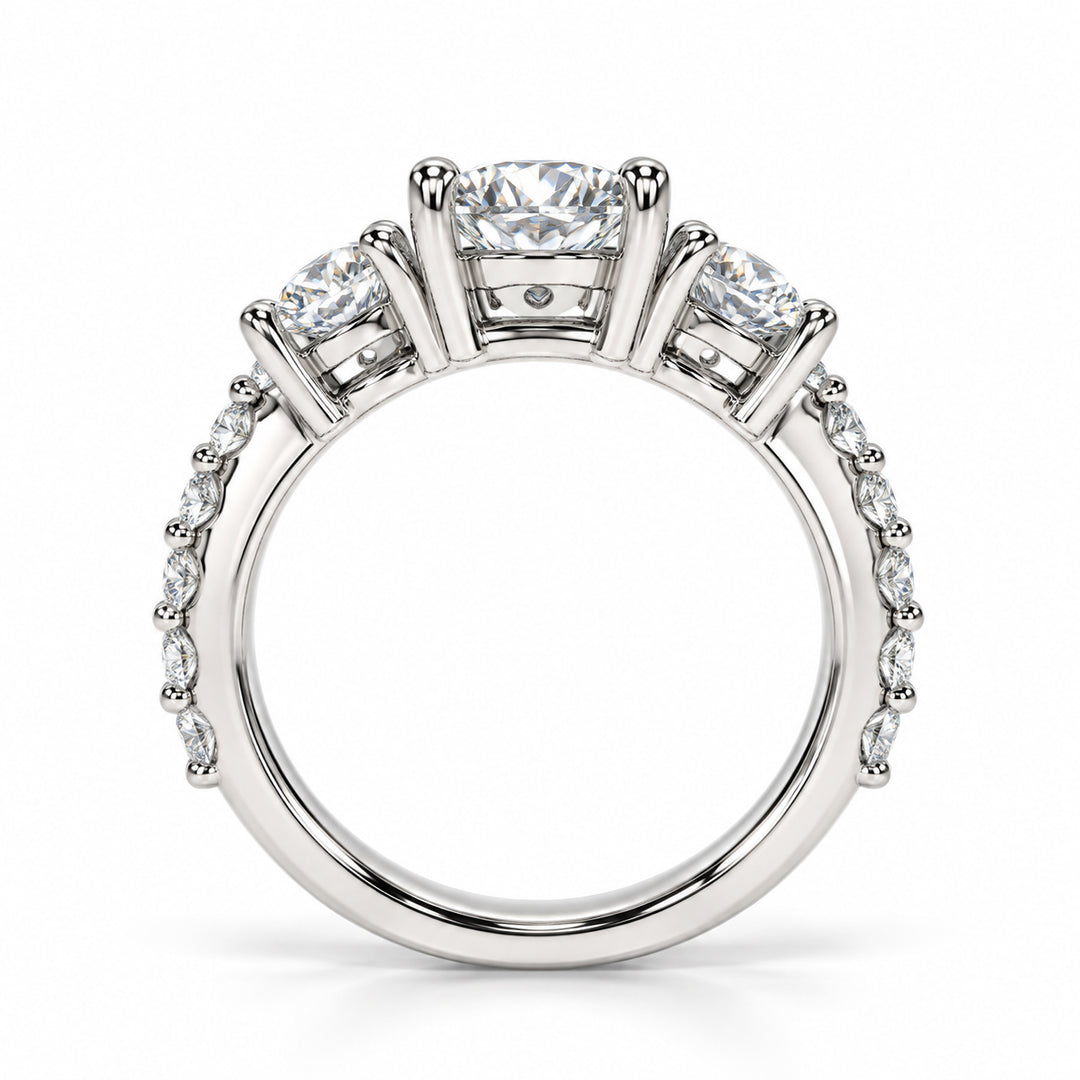 14k White Gold 3 Stone Lab Grown Diamond Engagement Ring 2.00 cttw