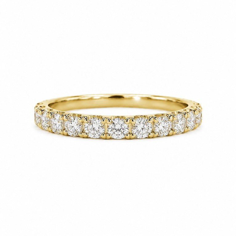 14k Yellow Prong Set 1ctw Diamond Wedding Band