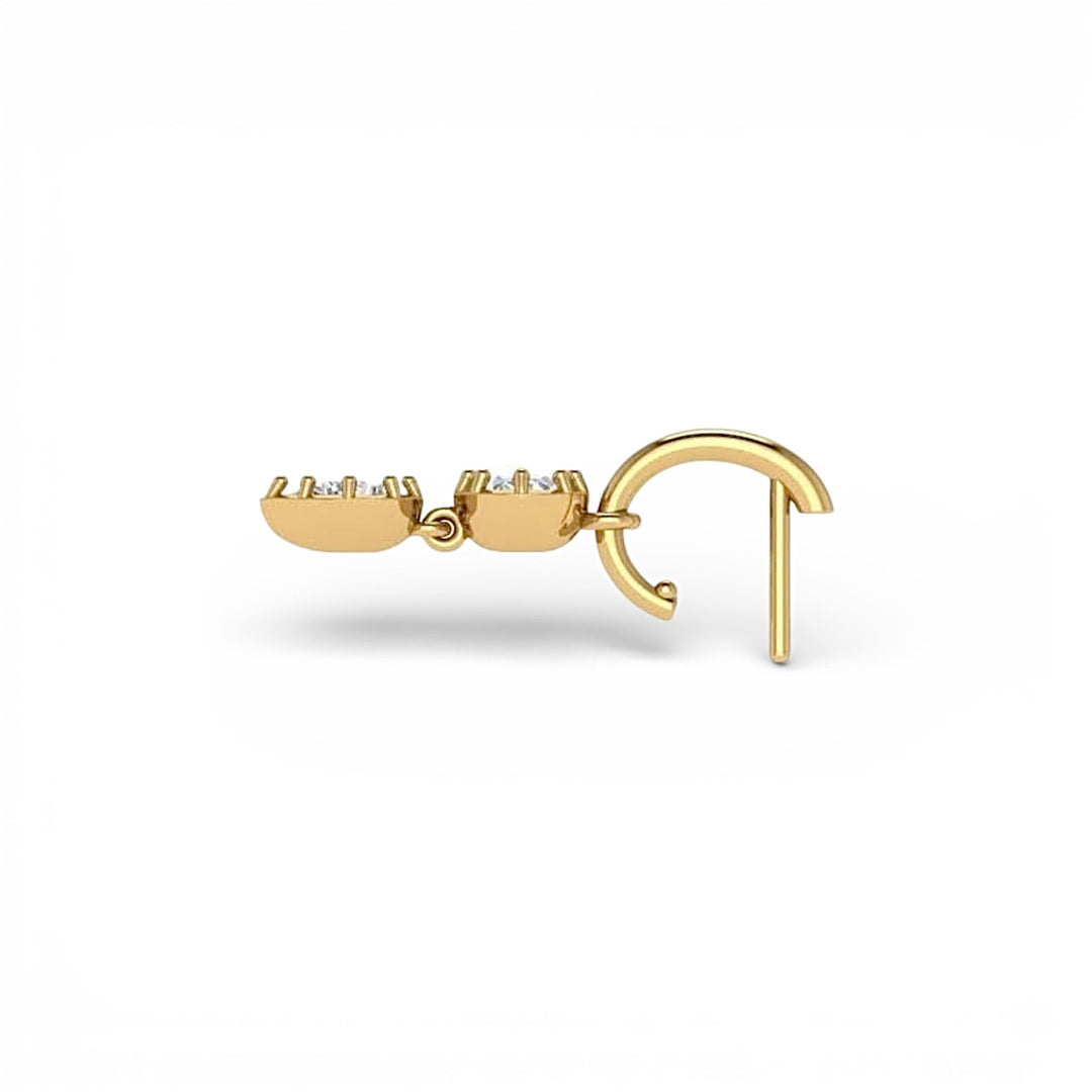 14k Two Tone Lab Grown Diamond Earrings