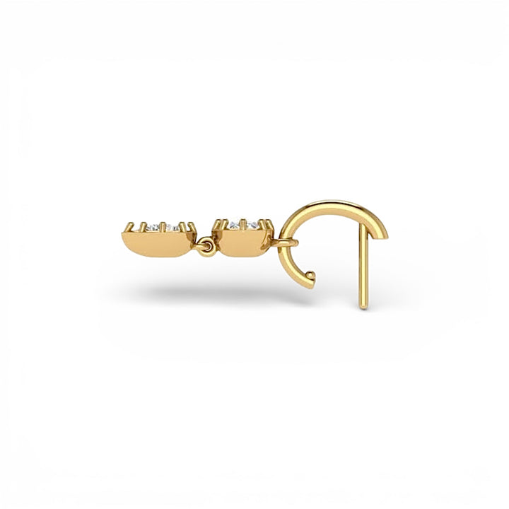 14k Two Tone Lab Grown Diamond Earrings