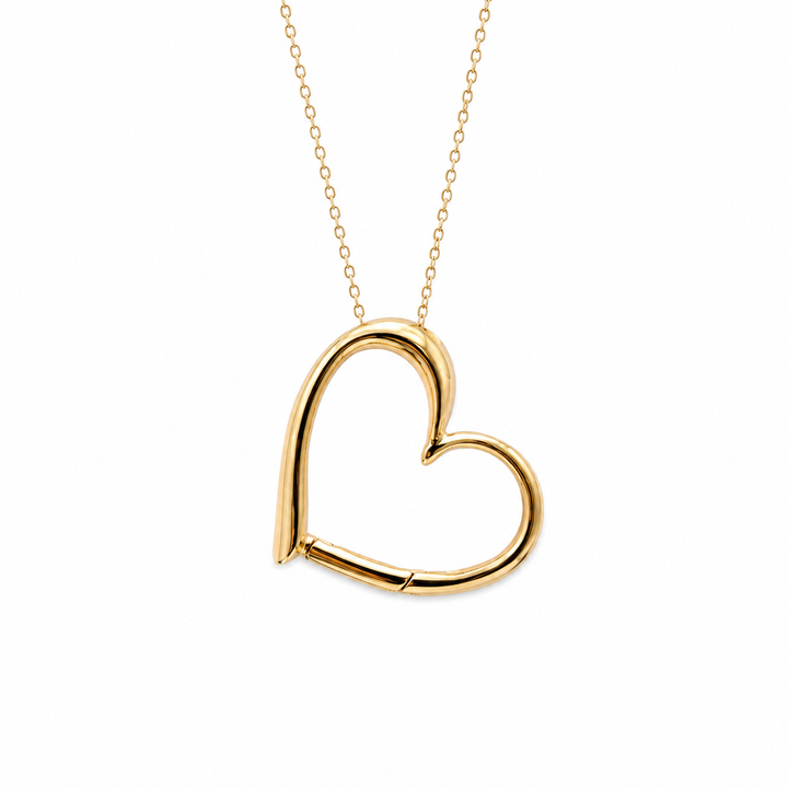 Estate 10k Yellow Heart Charm holder Pendant