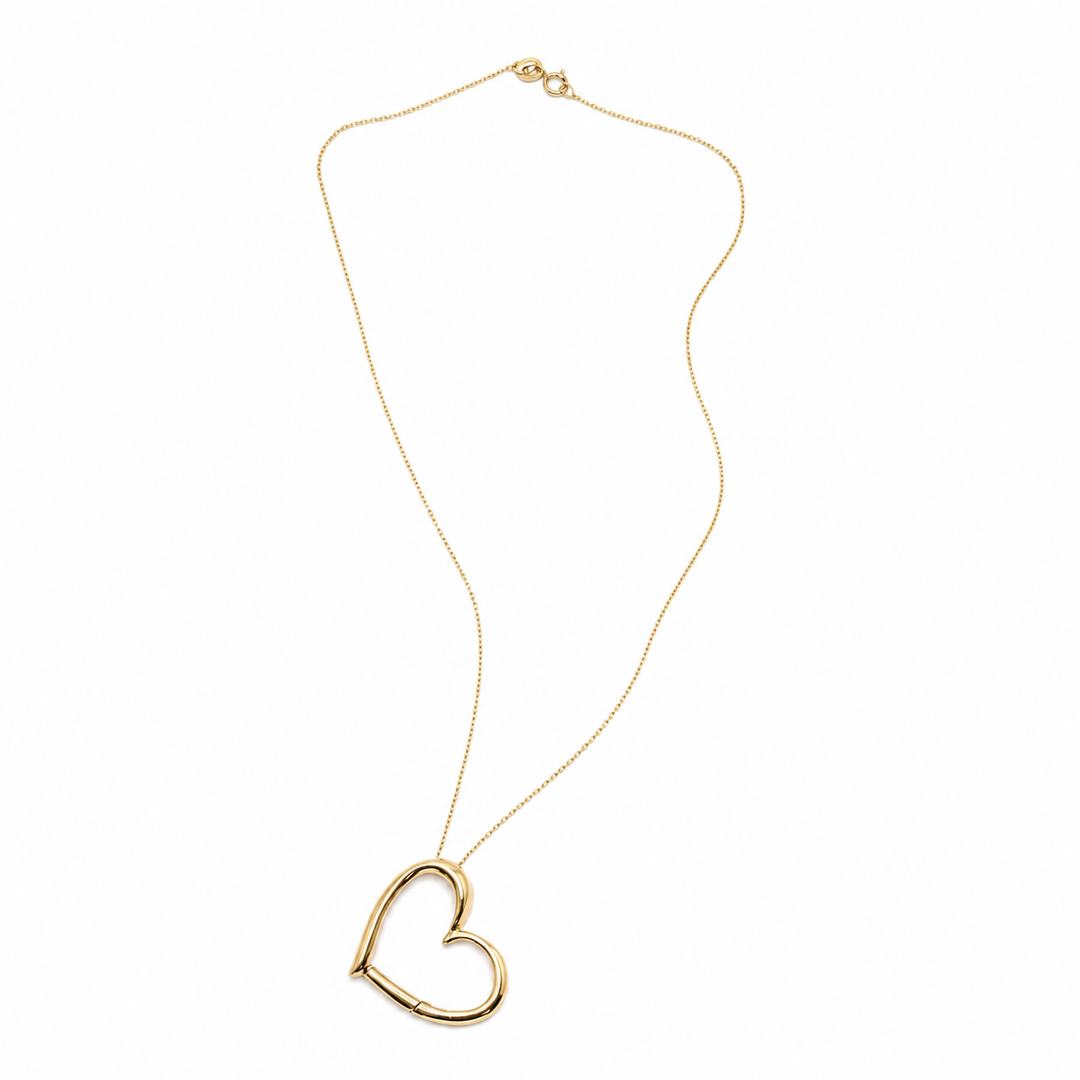 Estate 10k Yellow Heart Charm holder Pendant